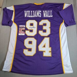 Williams Wall Vikings #93 #94 Kevin Williams Signed Jersey JSA COA XL Purple